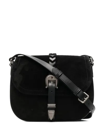 Golden Goose Suede Shoulder Bag In Schwarz