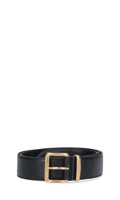 Miu Miu Knotted Calf Leather Belt In Black