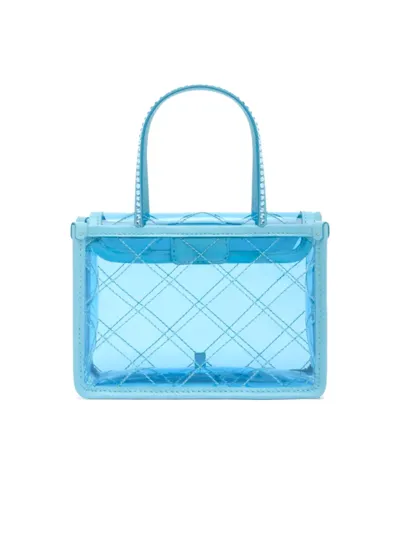 Amina Muaddi Amini Betty Pvc Box Bag In Aqua Blue