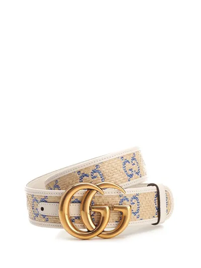 Gucci Gg Marmont Wide Belt In Nude