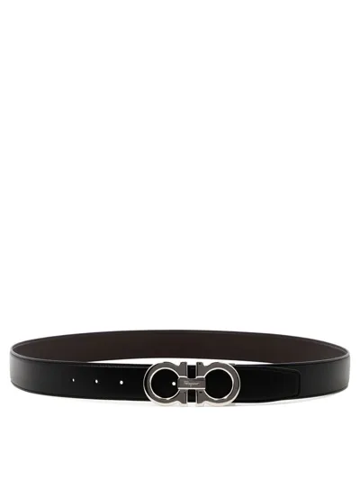 Ferragamo Salvatore  Gancini Reversible Belt In Black