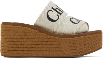 Chloé White Woody Espadrilles In 101 White