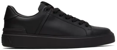 Balmain B-court Leather Sneakers In Black