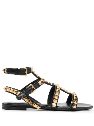 Valentino Garavani Rockstud No Limit Caged Sandals In Black