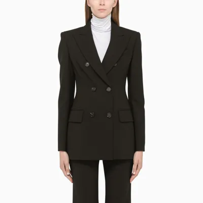 Sportmax Black Wool Double-breasted Blazer