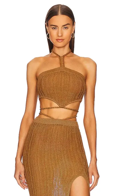 Michael Costello X Revolve Sylvan Knit Top In Dark Sand