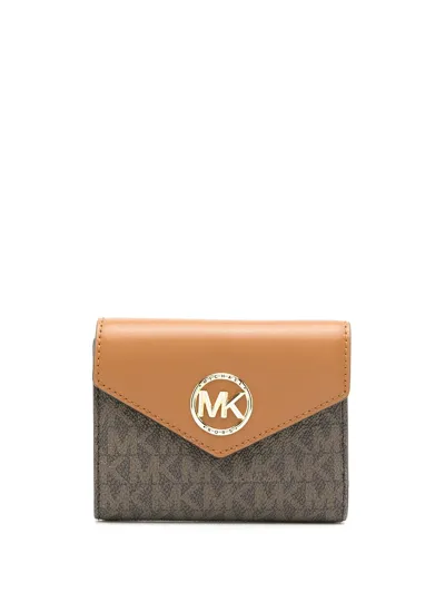 Michael Kors Carmen Monogram Wallet In Brown