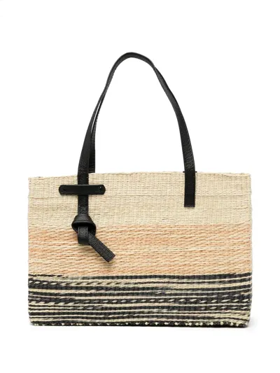 Sensi Studio Degrade Straw Tote In Brown