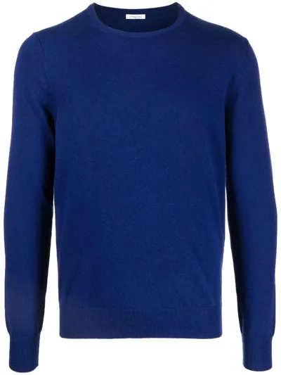 Malo Crew-neck Virgin Wool Jumper In Blue