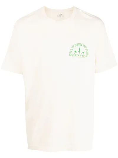 Sporty And Rich Chest Logo-print Detail T-shirt In 中性色