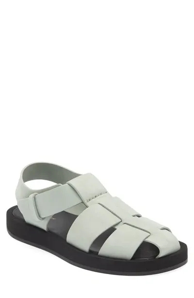 The Row Kids Gray Fisherman Sandals In Acq Aqua