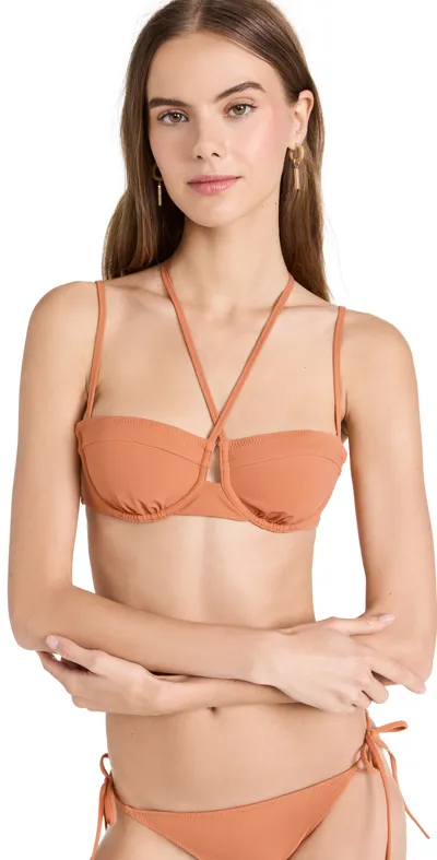 Ulla Johnson Aleena Bikini Top In Coquina