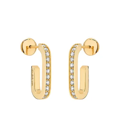 Dinh Van Yellow Gold Maillion Large Diamond Link Earrings In Ylwgold