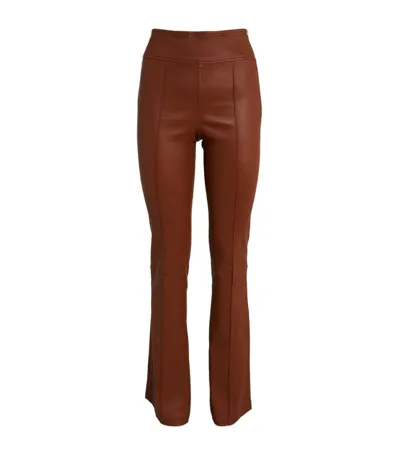 Helmut Lang Brown Bootcut Leather Pants