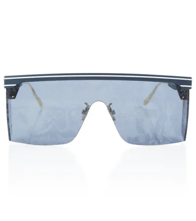 Dior Men's Club M1u Shield Sunglasses In 91a Matte Blue