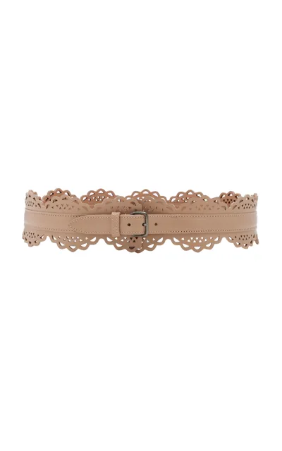 Alaïa Bustier Leather Belt In Neutral