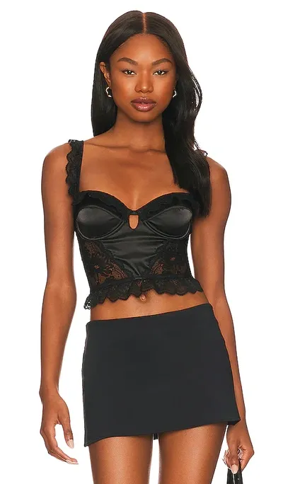 Ow Collection Rosette Bustier Top In Black