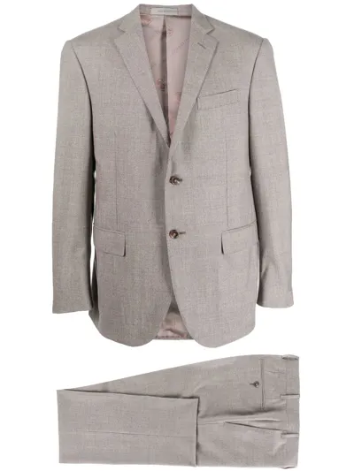 Corneliani Single-breasted Tailored Suit In Neutrals