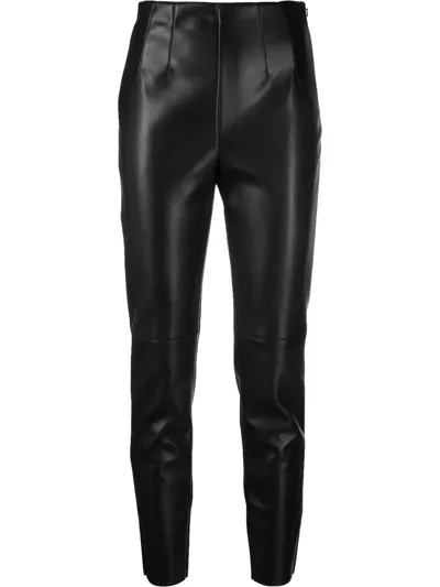 Philosophy Di Lorenzo Serafini Tonal-stitching Faux-leather Leggings In Black