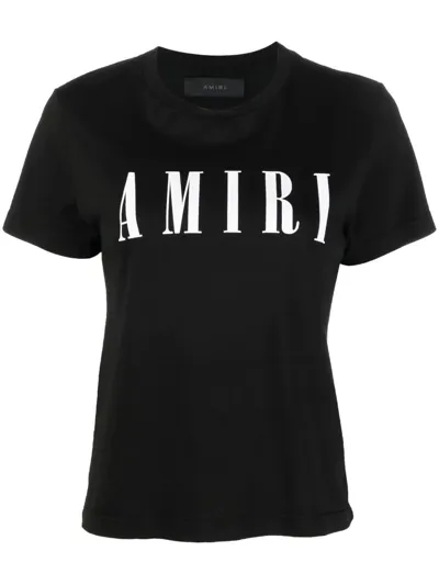 Amiri Logo Print Cotton Jersey T-shirt In Black