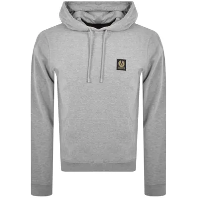 Belstaff Logo Patch Cotton Hoodie In Grey