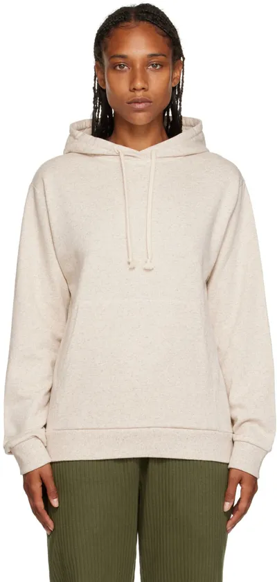 Baserange Beige Organic Cotton Hoodie In Undyed