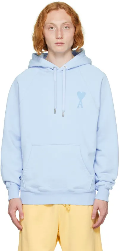 Ami Alexandre Mattiussi Blue Ami De Cœur Hoodie