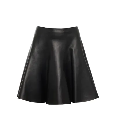 Alaïa Leather Miniskirt In Black