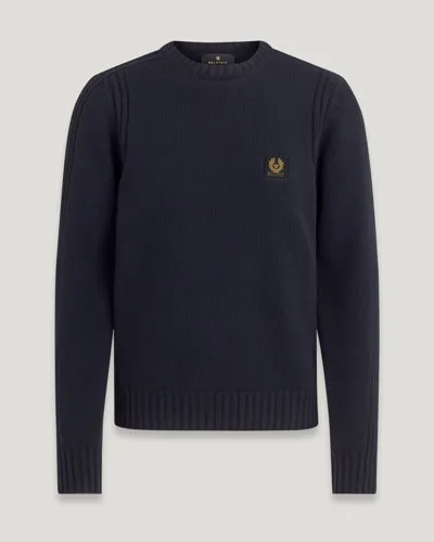 Belstaff Watch Crewneck Jumper In Dark Ink