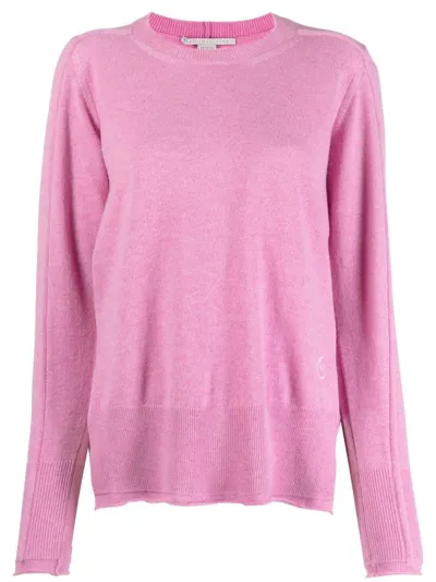 Stella Mccartney Waterfall-hem Fine-knit Jumper In Rosa