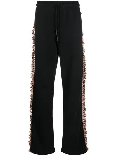 Marcelo Burlon County Of Milan Fringed-trim Track Pants In Black