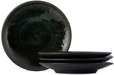 Jars Céramistes Black Maguelone Tourron Dessert Plate Set In Samoa