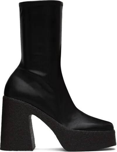 Stella Mccartney Black Chunky Boots In 1000 Black