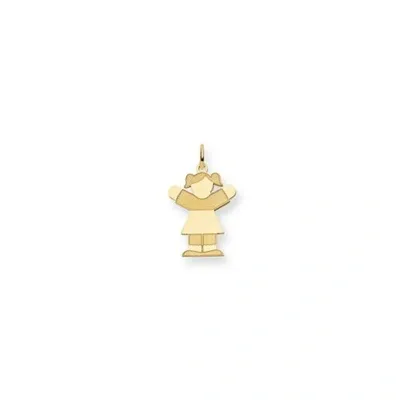 Pre-owned Accessories & Jewelry 14k Gelbgold Laser Geätzt Gravierbares Mädchen Raise Hände Für Liebe Kid Amulett