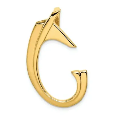 Pre-owned Accessories & Jewelry 14k Gelbgold Poliert Kostüm C Form Wendbar Omega Slide Charm Für Halskette