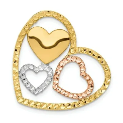 Pre-owned Accessories & Jewelry 14k Rose Gelb & Weiss Gold Diamantschliff Liebe Herz Valentinstag Charm Anhänger