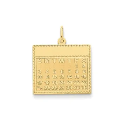 Pre-owned Accessories & Jewelry Herren Damen 14k Gelbgold " Freitag Der Erste Tag Kalendar " Charm Anhänger