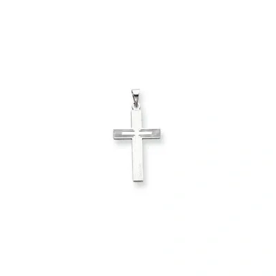 Pre-owned Accessories & Jewelry Herren Damen 14k Weiss Gold Poliert Kruzifix Kreuz Religiös Charm Anhänger