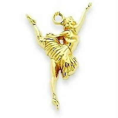 Pre-owned Accessories & Jewelry Damen 14k Gelbgold Ballerina Mode Charm Anhänger Für Halskette