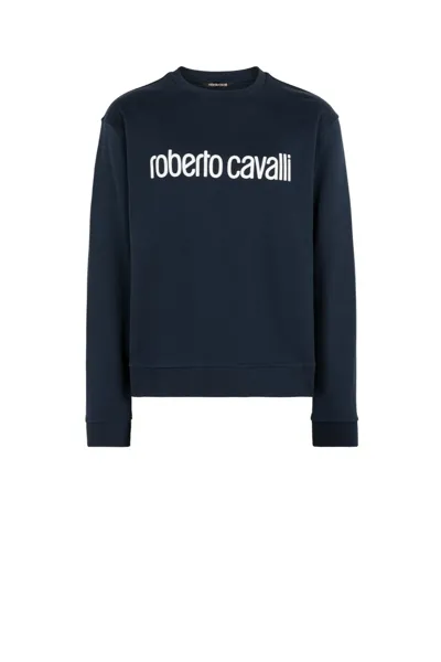 Pre-owned Roberto Cavalli Logo-print Cotton Sweatshirt