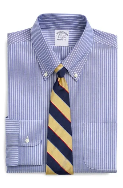 Brooks Brothers Regent Fit Stripe Stretch Cotton Dress Shirt In Blue Ground Stripe