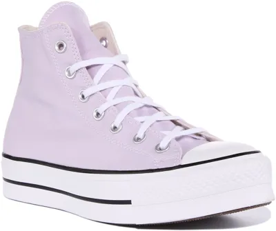 Pre-owned Converse A01178c Damen Gefertigt Mit Love Hi Trainer In Lavendel Uk Grösse 3 - 8