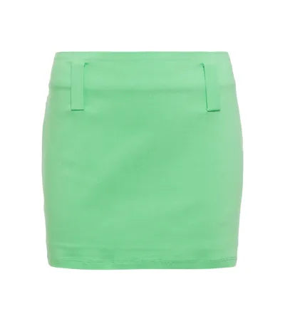 Rotate Birger Christensen Tally Contrast-stitch Mini Skirt In Green