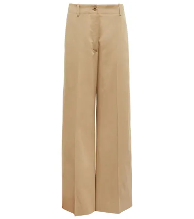 Patou Wide-leg Cotton Gabardine Pants In Neutrals