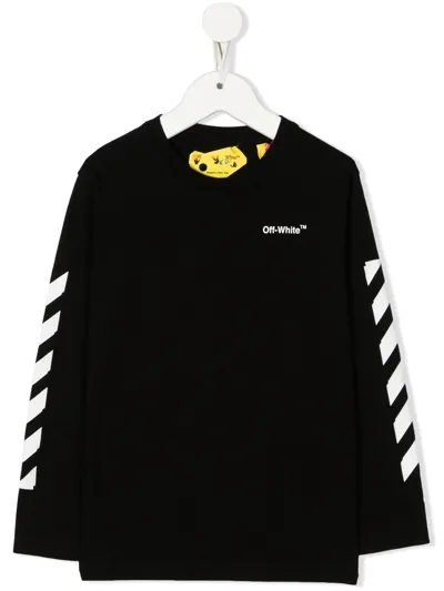 Off-white Logo-print Detail Long-sleeved T-shirt In Schwarz