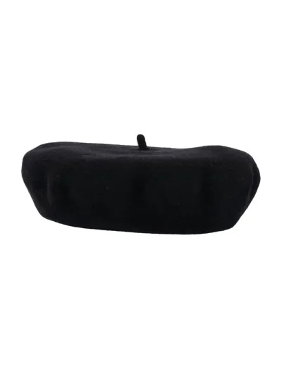 Maison Margiela Four Stitch Detailed Beret In Black