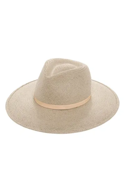 Janessa Leone Valentine Straw Fedora In Grey