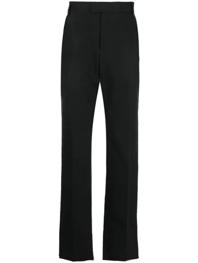 Alexander Mcqueen Straight-leg Cotton Trousers In Schwarz