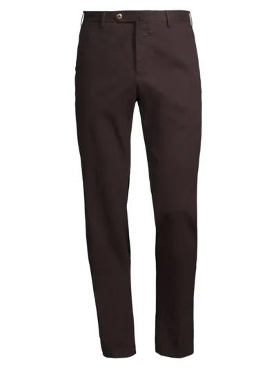 Pt Torino Modern Seat Stretch-twill Slim-fit Trousers In Borduex