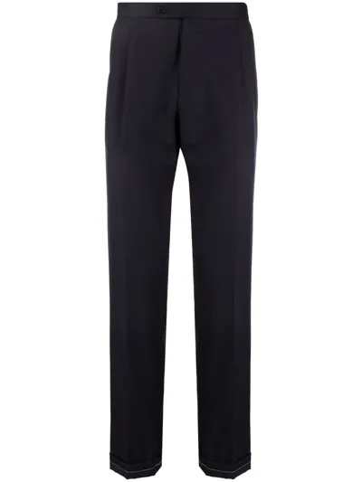 Brioni Mid-rise Tailored Trousers In Blue